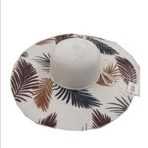 Palm Leaves Print Summer Straw Hat